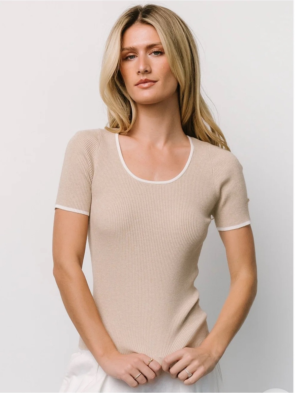 Baltic Born Dena Ribbed Scoop-Neck Top XL NEW
